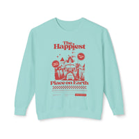 The Happiest Place on Earth Unisex Lightweight Comfort Colors Crewneck Sweatshirt