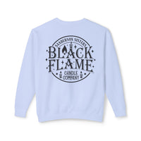 Black Flame Candle Unisex Lightweight Comfort Colors Crewneck Sweatshirt