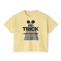 Trick or Treat Down Main Street Comfort Colors Women's Boxy Tee