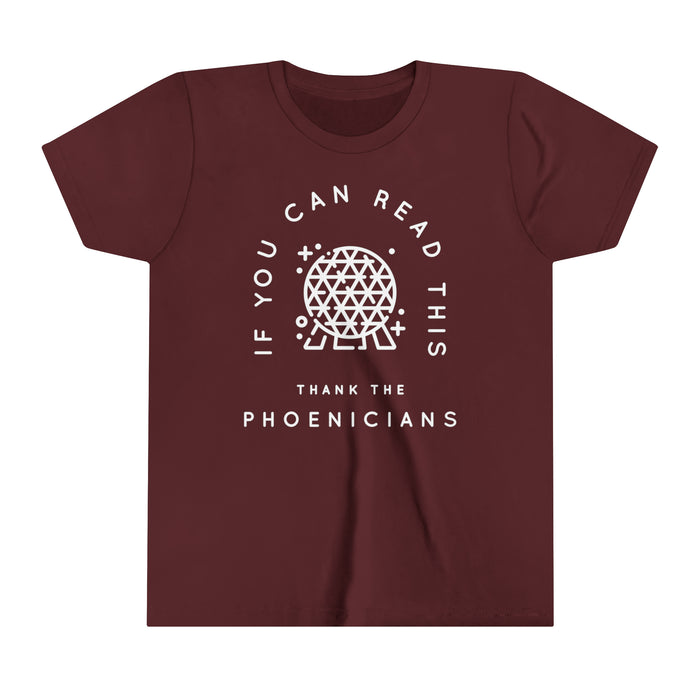 If You Can Read This Thank The Phoenicians Bella Canvas Youth Short Sleeve Tee