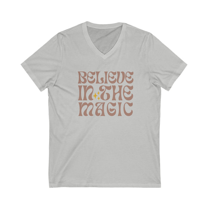 Believe In The Magic Bella Canvas Unisex Jersey Short Sleeve V-Neck Tee