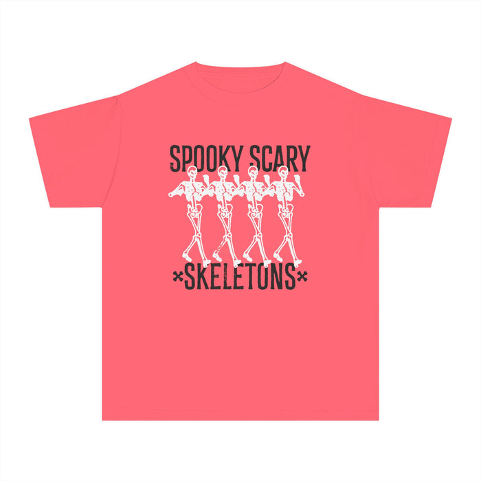 Spooky Scary Skeleton Comfort Colors Youth Midweight Tee