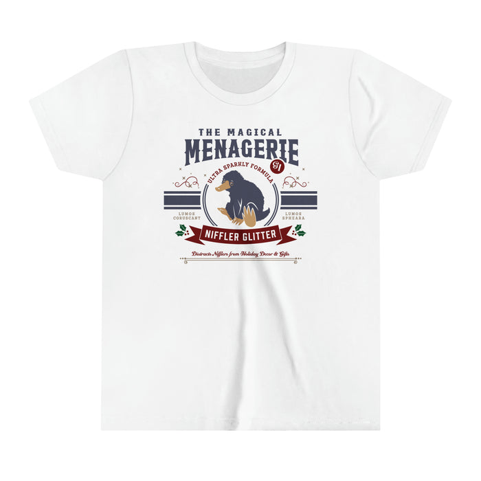 Magical Menagerie Niffler Glitter Bella Canvas Youth Short Sleeve Tee