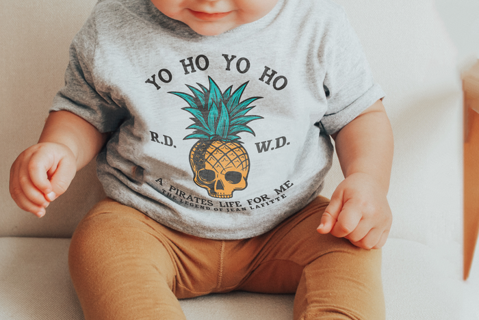 Yo Ho Pirates Life For Me Bella Canvas Baby Short Sleeve T-Shirt