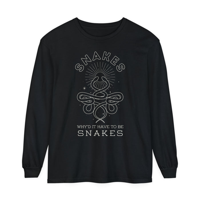 Why'd It Have To Be Snakes Comfort Colors Unisex Garment-dyed Long Sleeve T-Shirt