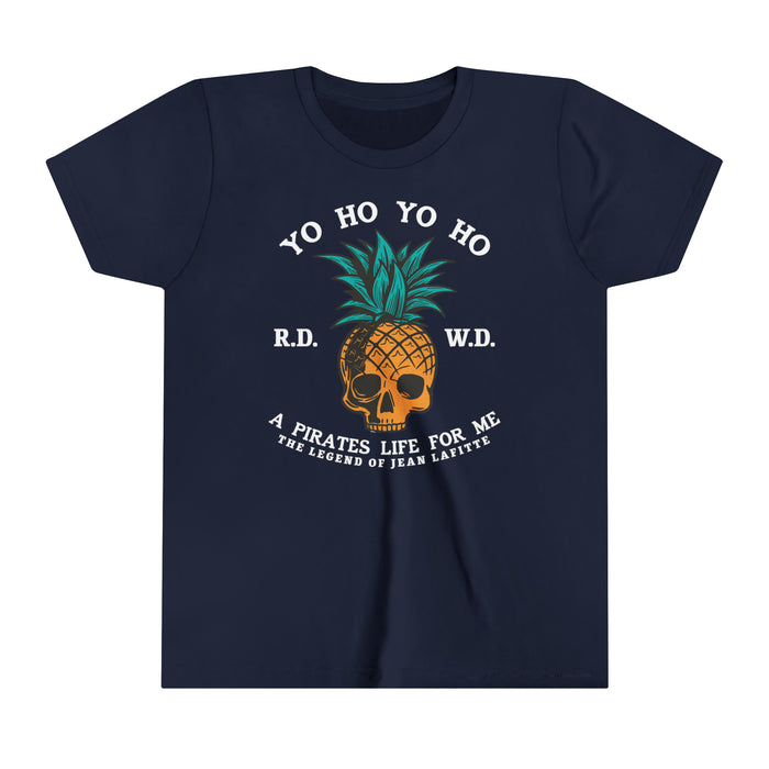 Yo Ho Pirates Life For Me Bella Canvas Youth Short Sleeve Tee