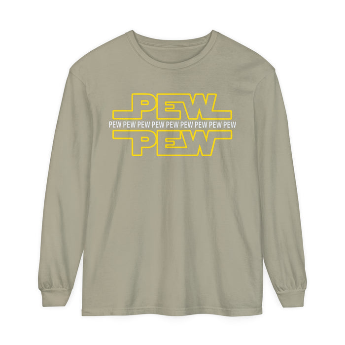 PEW PEW PEW Comfort Colors Unisex Garment-dyed Long Sleeve T-Shirt