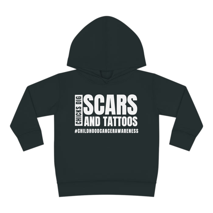 Chicks Dig Scars and Tattoos Toddler Pullover Rabbit Skins Fleece Hoodie