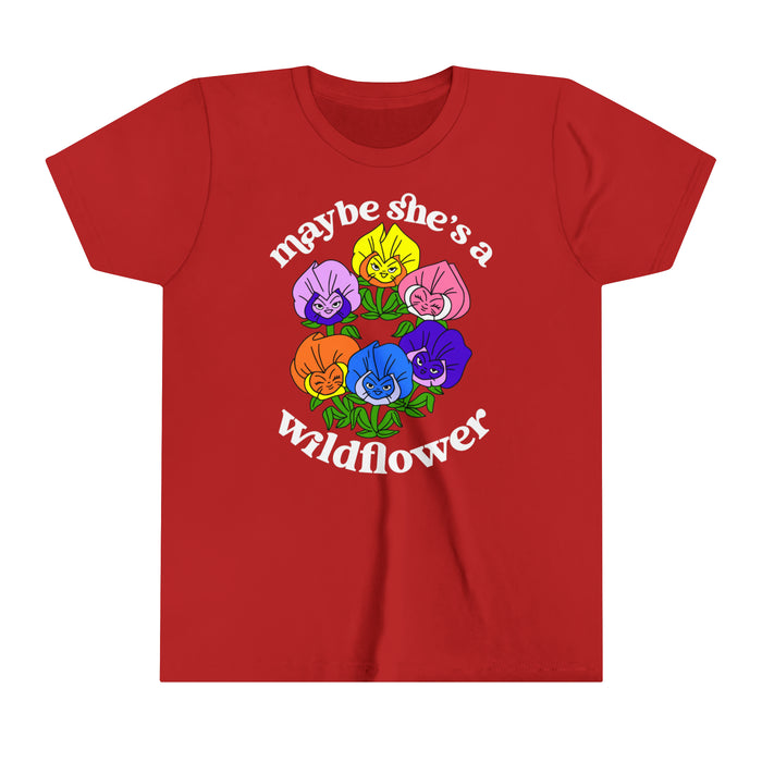 Maybe She’s A Wildflower Bella Canvas Youth Short Sleeve Tee