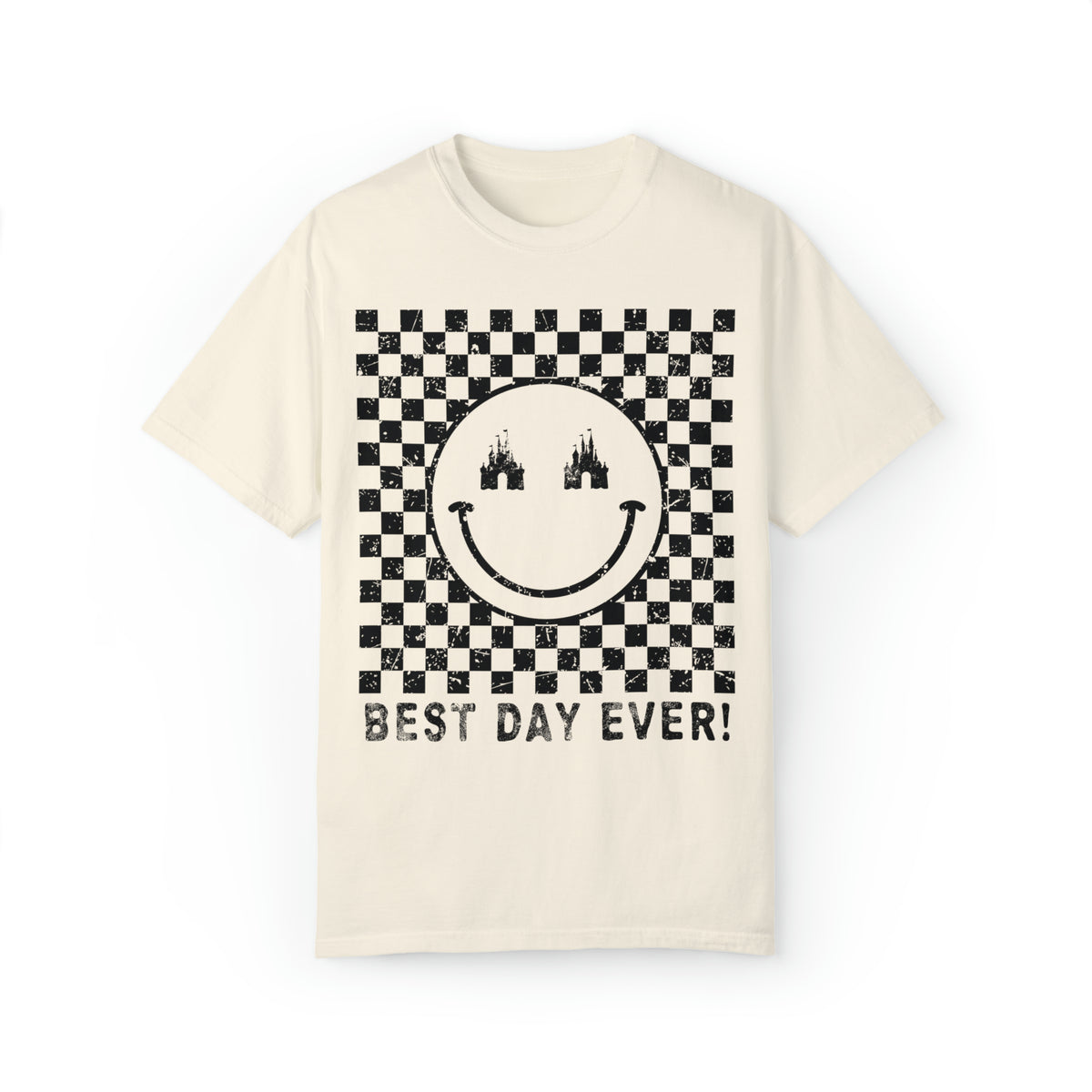 Retro Checkered Best Day Ever Comfort Colors Unisex Garment-Dyed T-shirt
