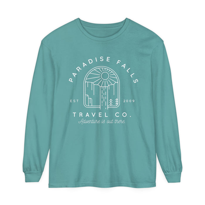 Paradise Falls Vacation Co. Comfort Colors Unisex Garment-dyed Long Sleeve T-Shirt