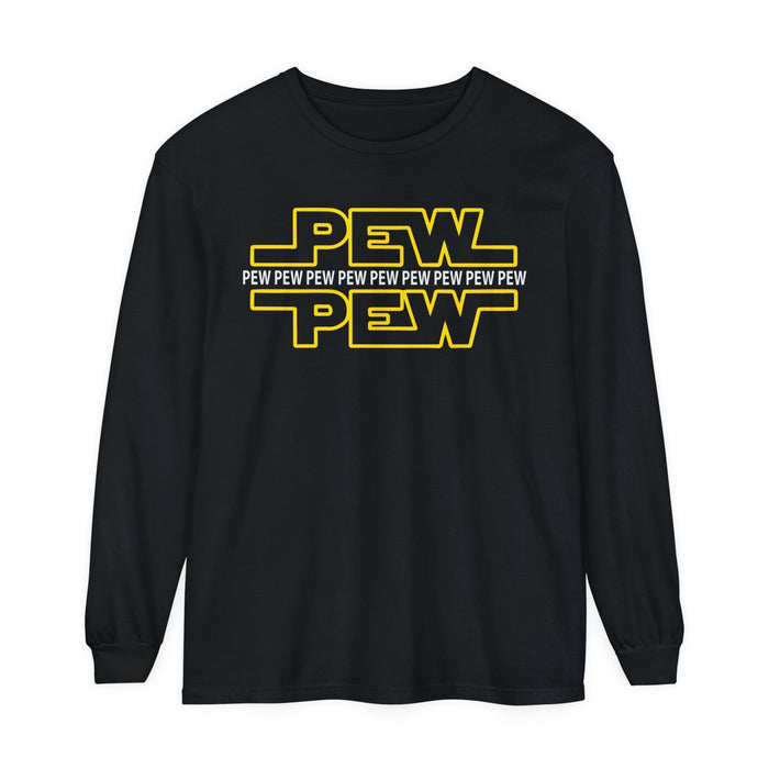 PEW PEW PEW Comfort Colors Unisex Garment-dyed Long Sleeve T-Shirt