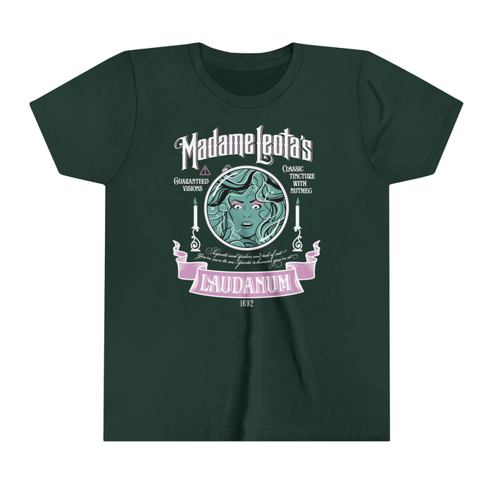 Madame Leota’s Laudanum Teal Bella Canvas Youth Short Sleeve Tee