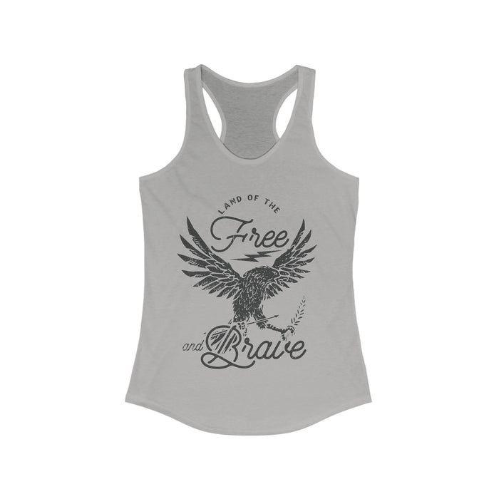 Land of the Free and Brave Women's Next Level Ideal Racerback Tank