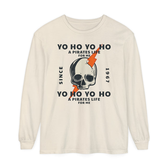 Yo Ho Pirates Life For Me Comfort Colors Unisex Garment-dyed Long Sleeve T-Shirt