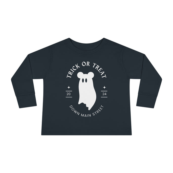 Trick or Treat Down Main Street Toddler Long Sleeve Tee