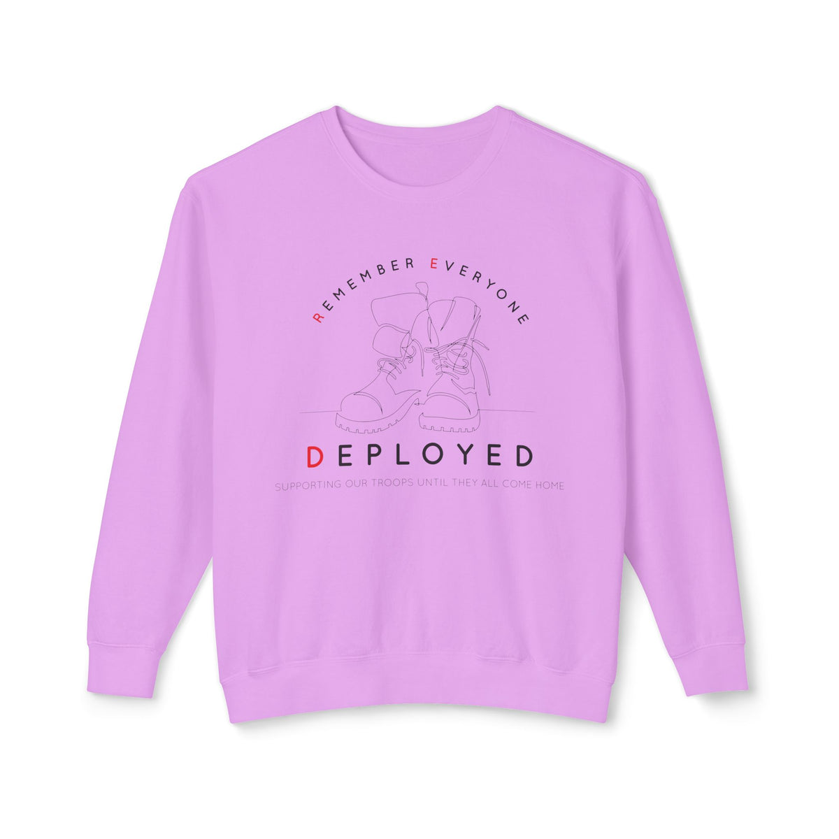 Remember Everyone Deployed R.E.D. Unisex Lightweight Comfort Colors Crewneck Sweatshirt