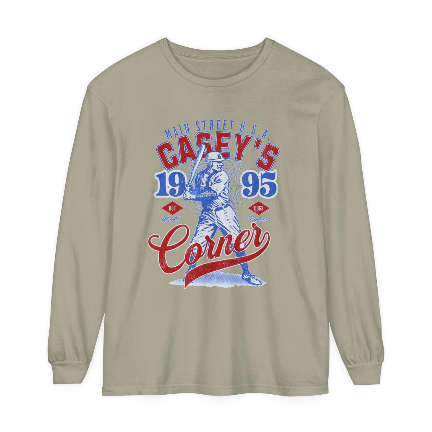 Casey’s Corner Distressed Comfort Colors Unisex Garment-dyed Long Sleeve T-Shirt