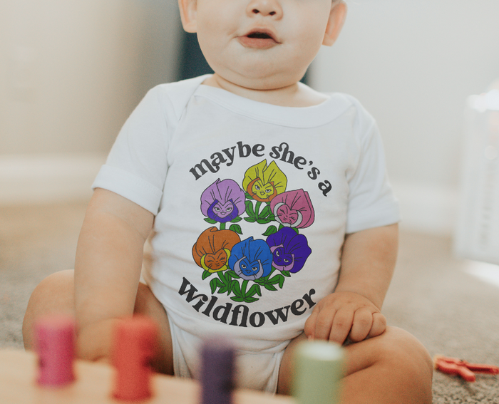 Maybe She’s A Wildflower Rabbit Skins Infant Fine Jersey Bodysuit