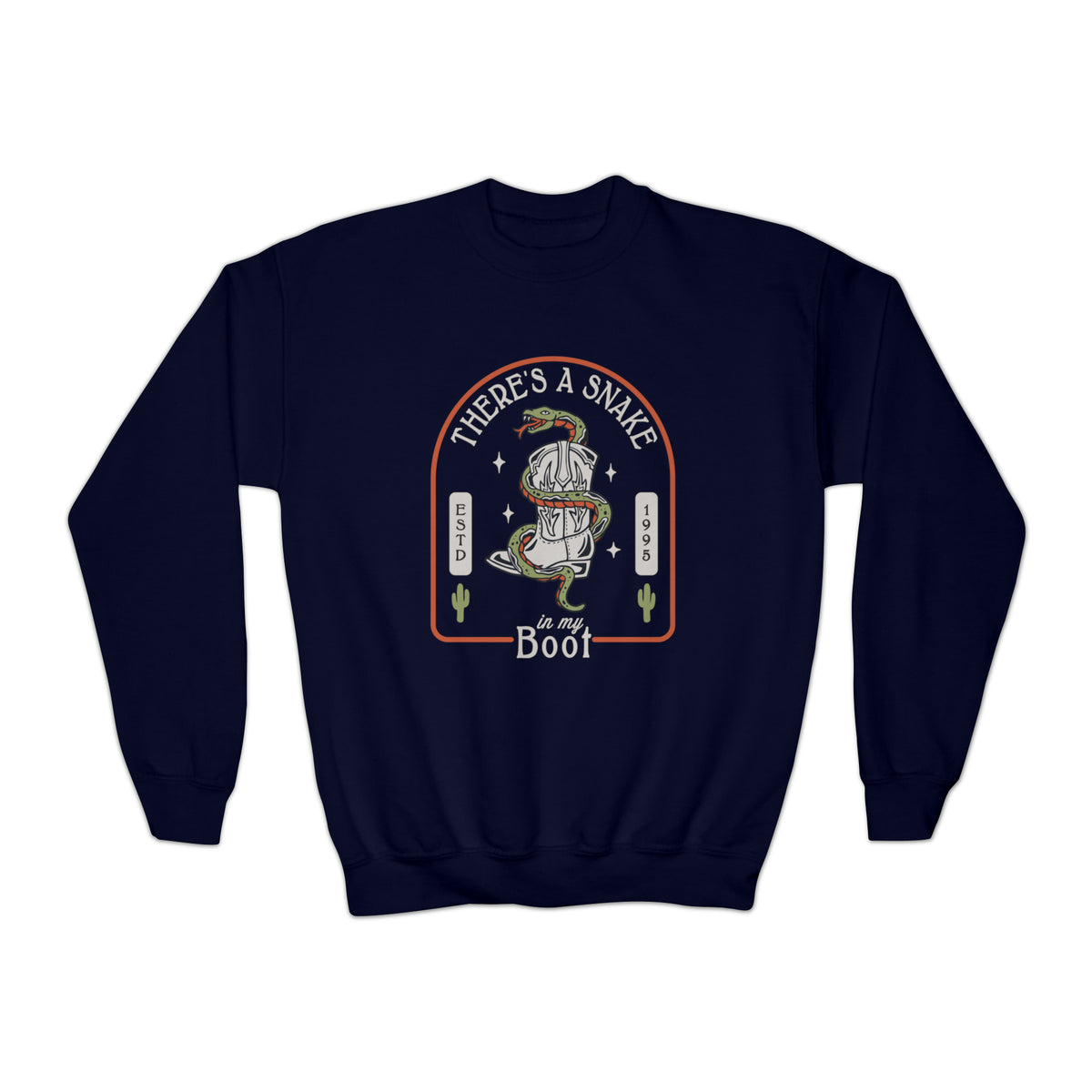 There's A Snake In My Boot Gildan Youth Crewneck Sweatshirt