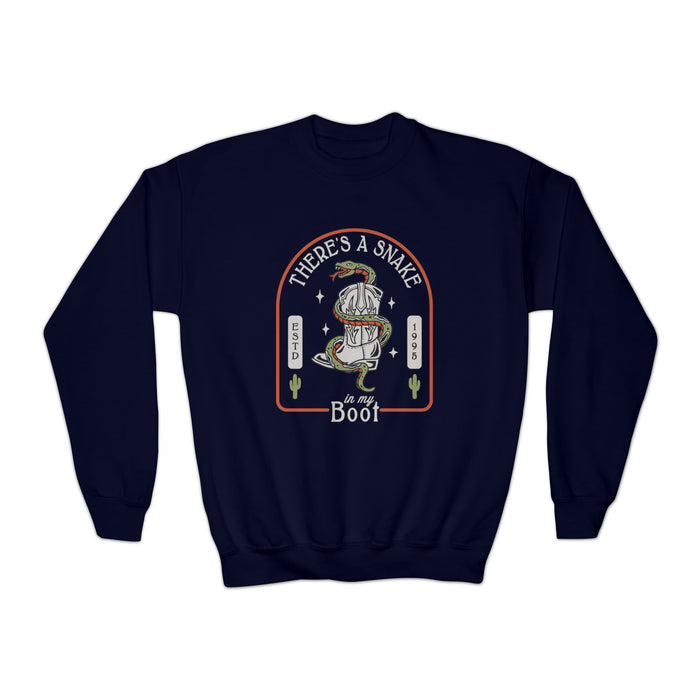 There's A Snake In My Boot Gildan Youth Crewneck Sweatshirt