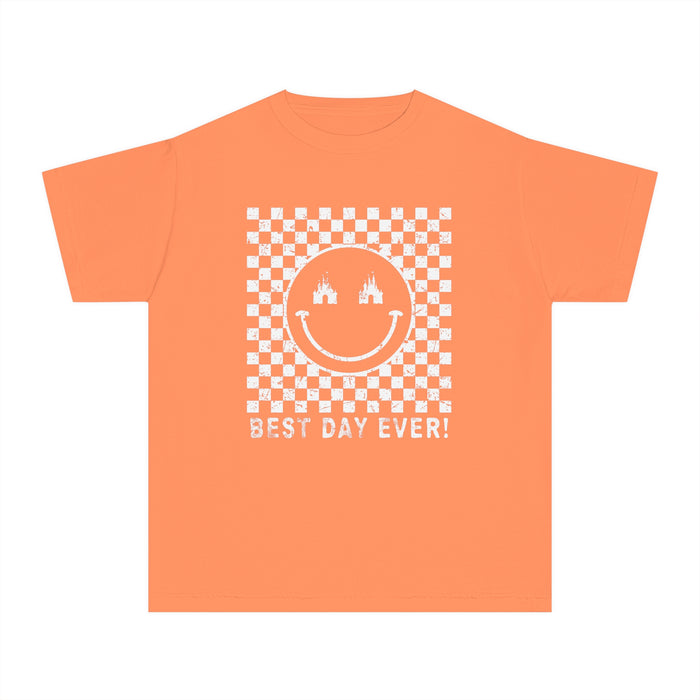 Retro Checkered Best Day Ever Comfort Colors Youth Midweight Tee