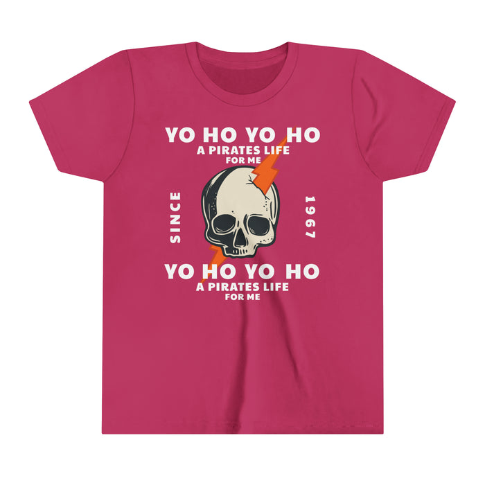 Yo Ho Pirates Life For Me Bella Canvas Youth Short Sleeve Tee