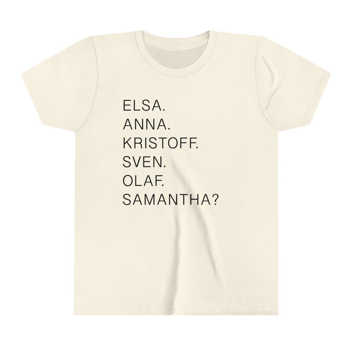 Frozen Character Names Bella Canvas Youth Short Sleeve Tee