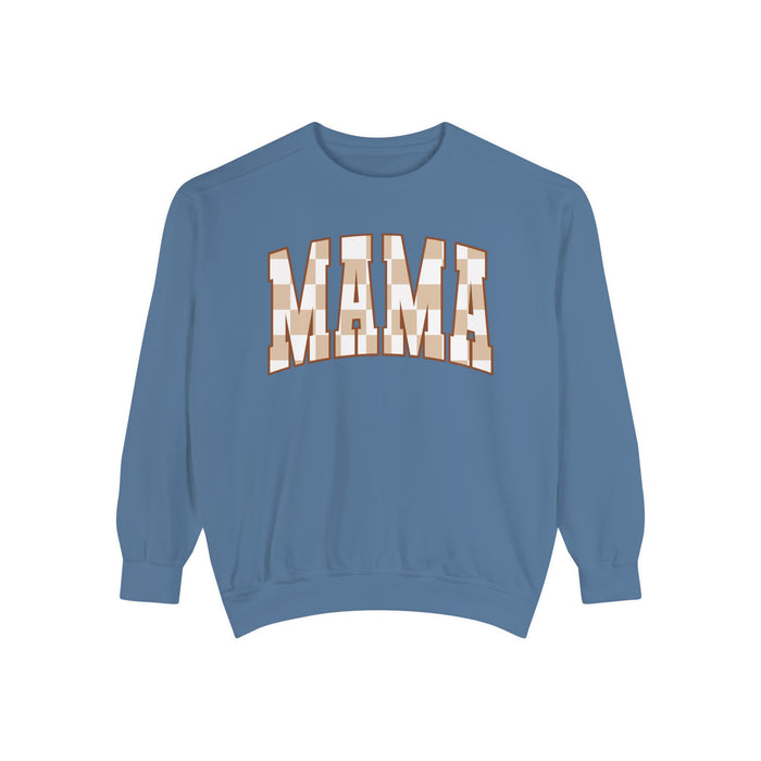 Checkered Mama Unisex Garment-Dyed Sweatshirt