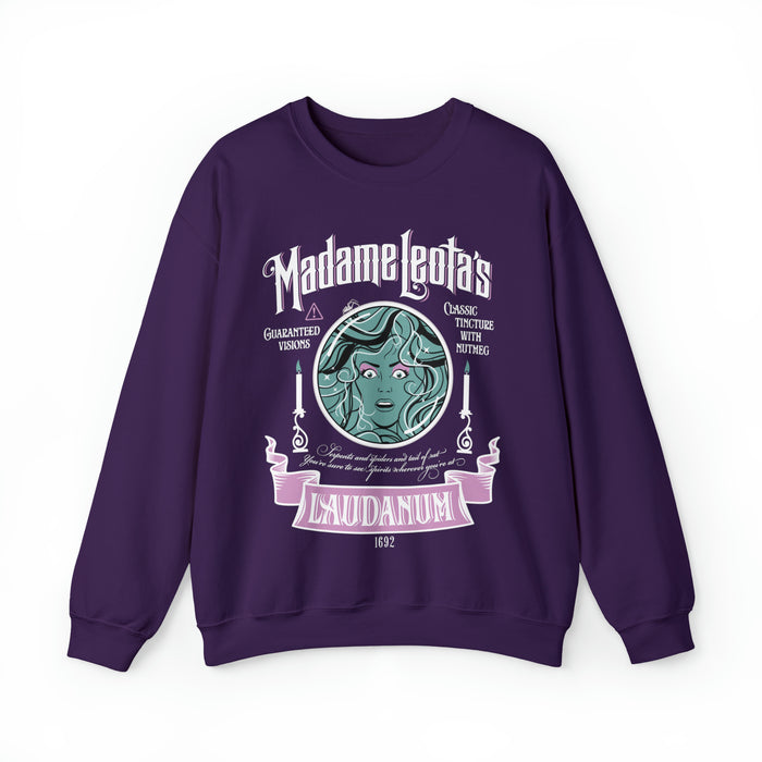 Madame Leota’s Laudanum Teal Gildan Unisex Heavy Blend™ Crewneck Sweatshirt