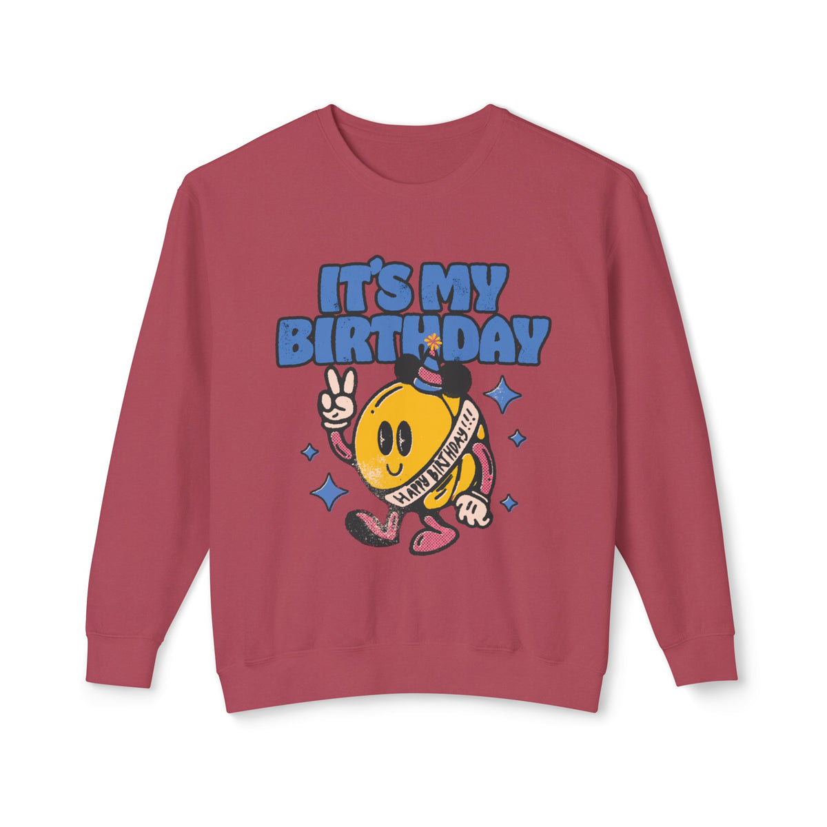 It's My Birthday Unisex Lightweight Comfort Colors Crewneck Sweatshirt