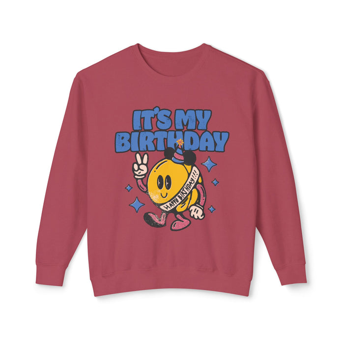 It's My Birthday Unisex Lightweight Comfort Colors Crewneck Sweatshirt