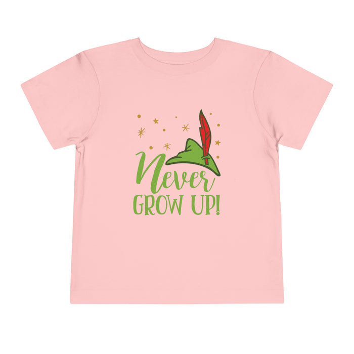 Never Grow Up Bella Canvas Toddler Short Sleeve Tee