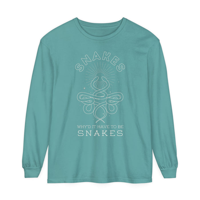 Why'd It Have To Be Snakes Comfort Colors Unisex Garment-dyed Long Sleeve T-Shirt