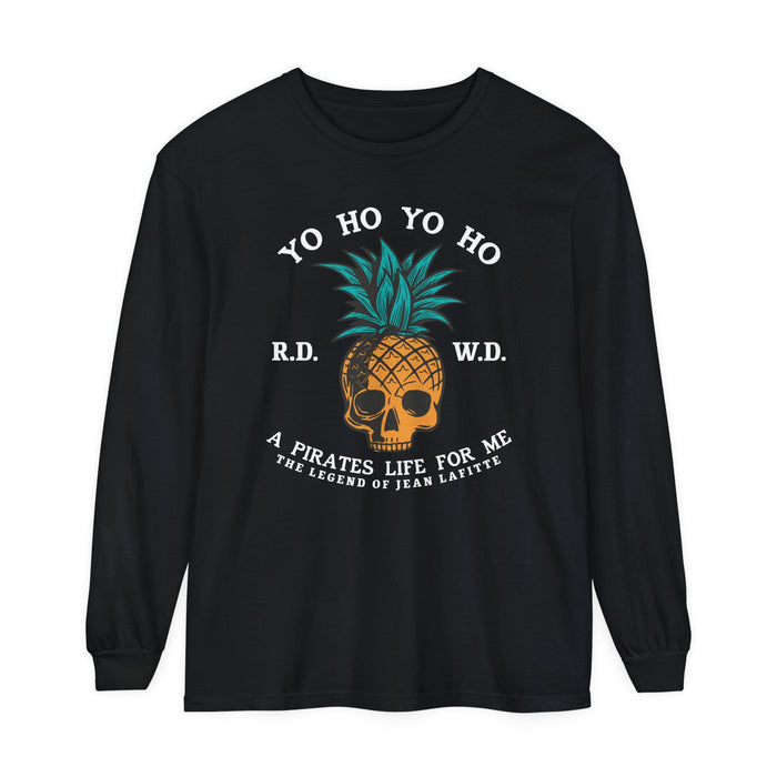 Yo Ho Pirates Life For Me Comfort Colors Unisex Garment-dyed Long Sleeve T-Shirt