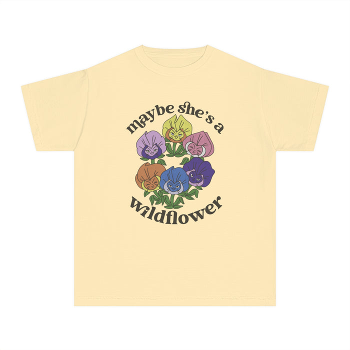 Maybe She’s A Wildflower Comfort Colors Youth Midweight Tee