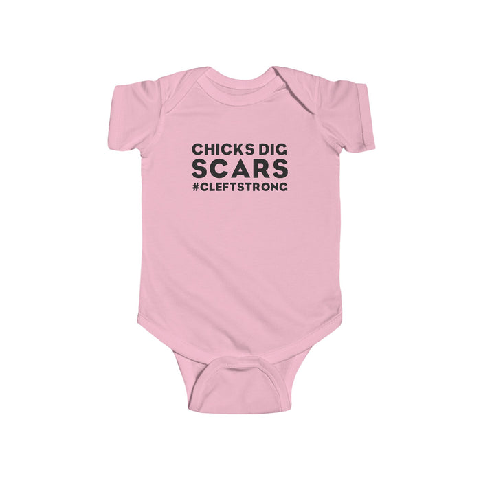 Chicks Dig Scars Cleft Strong Rabbit Skins Infant Fine Jersey Bodysuit