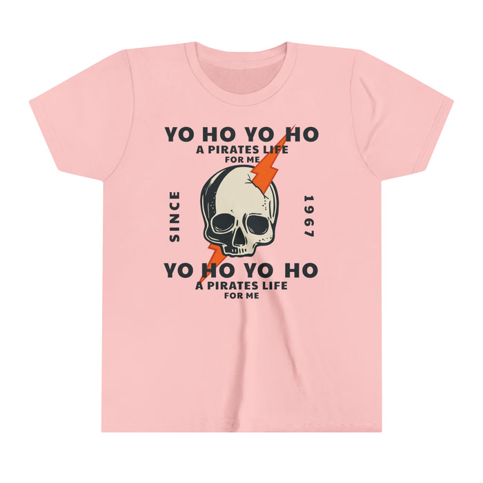 Yo Ho Pirates Life For Me Bella Canvas Youth Short Sleeve Tee