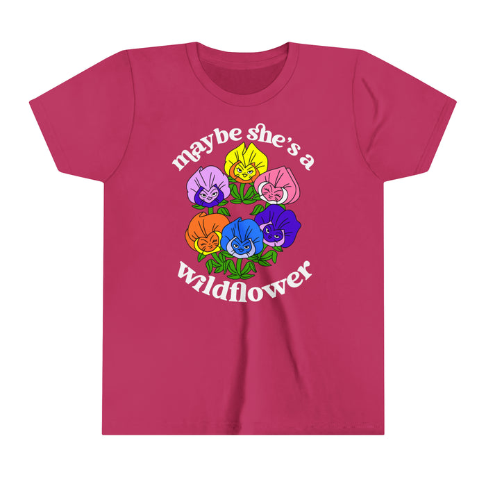 Maybe She’s A Wildflower Bella Canvas Youth Short Sleeve Tee