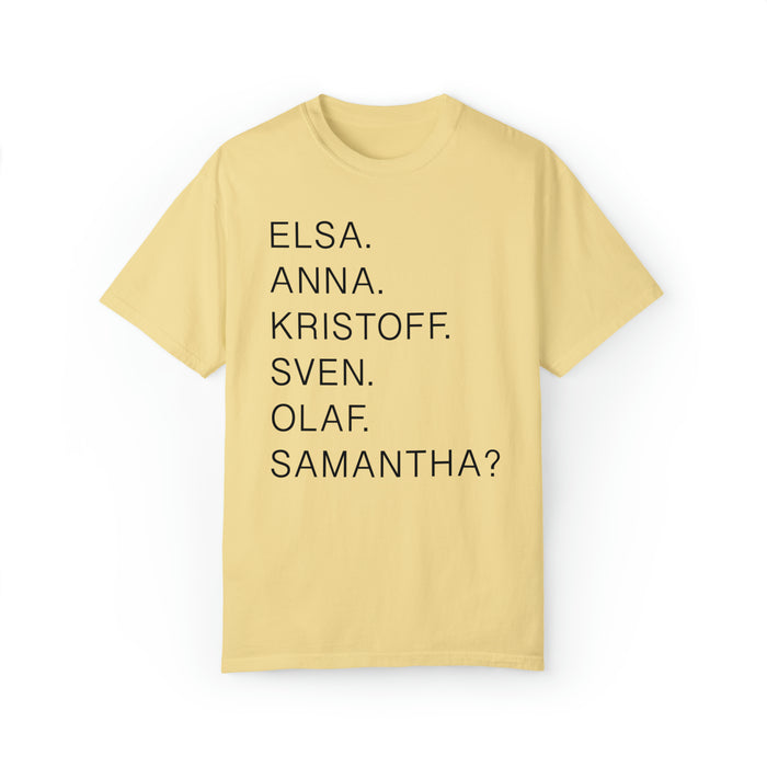 Frozen Character Names Comfort Colors Unisex Garment-Dyed T-shirt