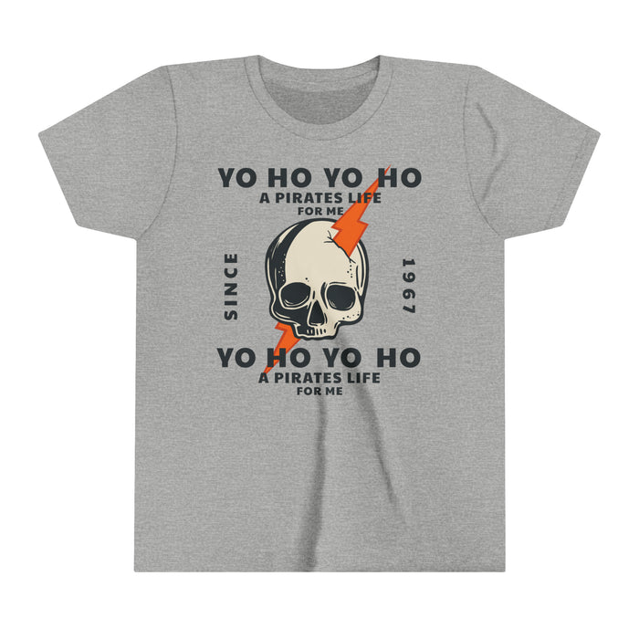 Yo Ho Pirates Life For Me Bella Canvas Youth Short Sleeve Tee