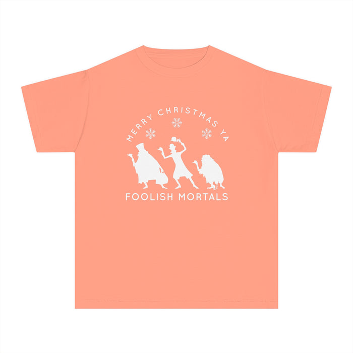 Merry Christmas Ya Foolish Mortals Comfort Colors Youth Midweight Tee