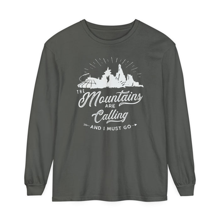 The Mountains Are Calling Comfort Colors Unisex Garment-dyed Long Sleeve T-Shirt