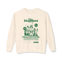 The Happiest Place on Earth Unisex Lightweight Comfort Colors Crewneck Sweatshirt