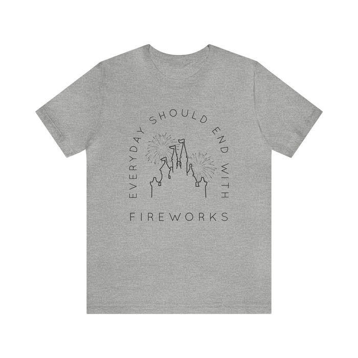 Everyday Should End With Fireworks Bella Canvas Unisex Jersey Short Sleeve Tee