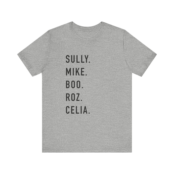 Monsters Character Names Bella Canvas Unisex Jersey Short Sleeve Tee