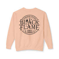 Black Flame Candle Unisex Lightweight Comfort Colors Crewneck Sweatshirt