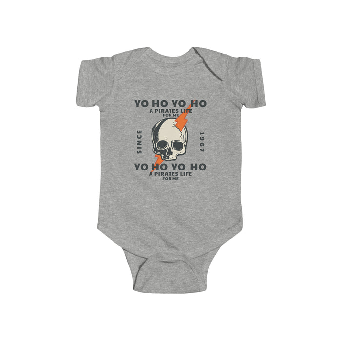 Yo Ho Pirates Life For Me Rabbit Skins Infant Fine Jersey Bodysuit