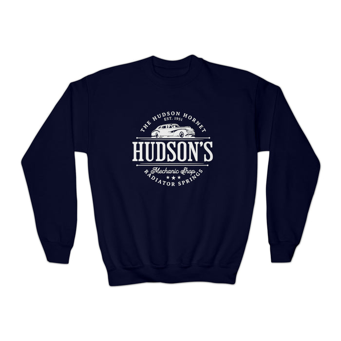 Hudson's Mechanic Shop Gildan Youth Crewneck Sweatshirt