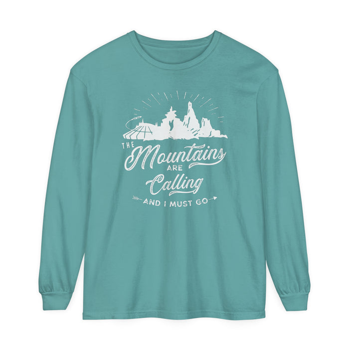 The Mountains Are Calling Comfort Colors Unisex Garment-dyed Long Sleeve T-Shirt